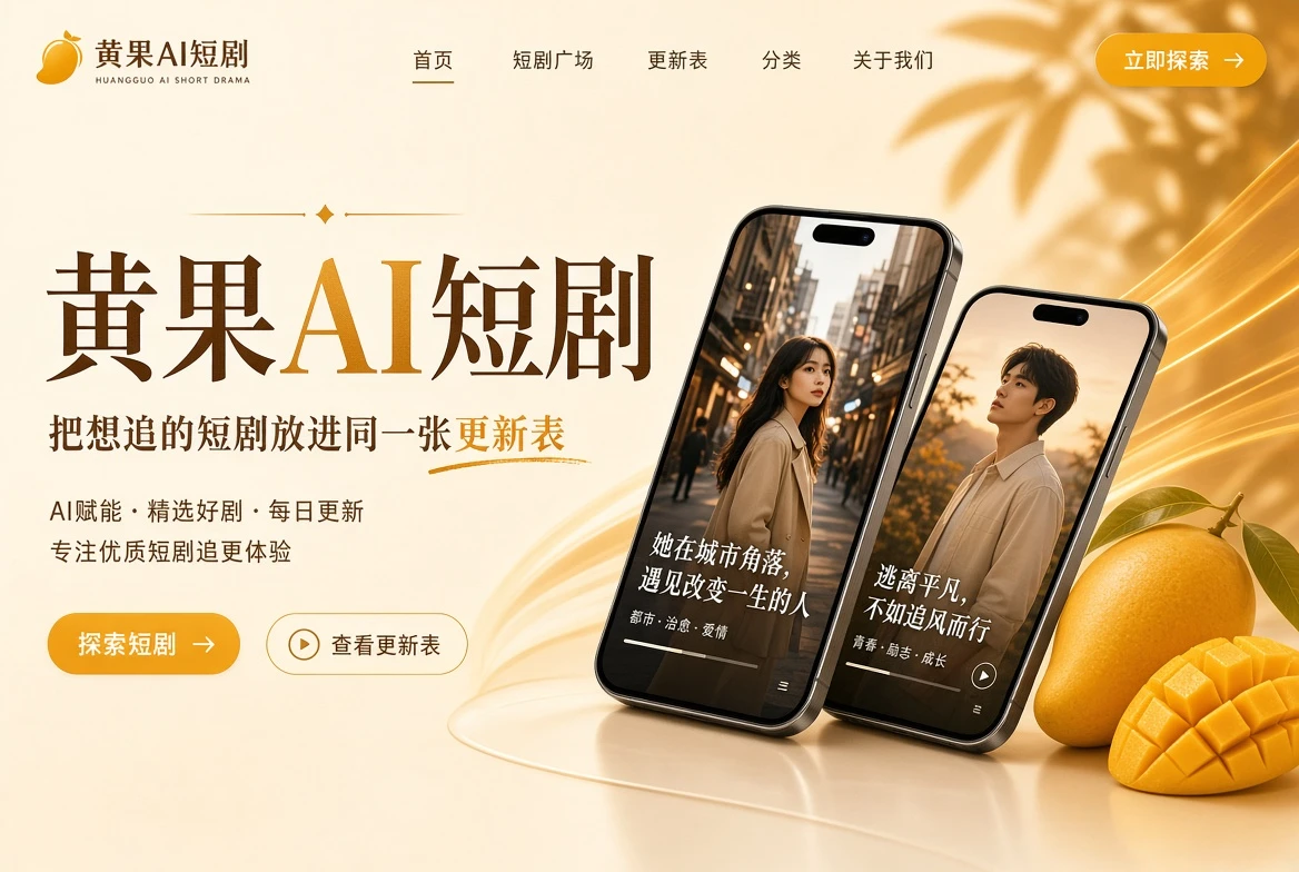 黄果AI短剧首页视觉